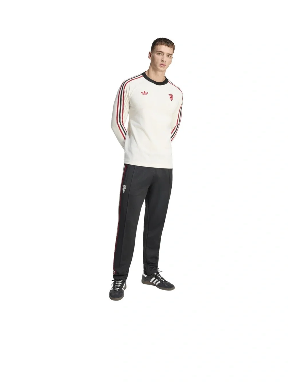 🥷🏿 adidas Adult Manchester United Off-White 2025 Home Long Sleeve Shirt